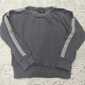 Monrow‎ Sweater Gray Embroidered Detail Cotton 4T Girls Soft Casual